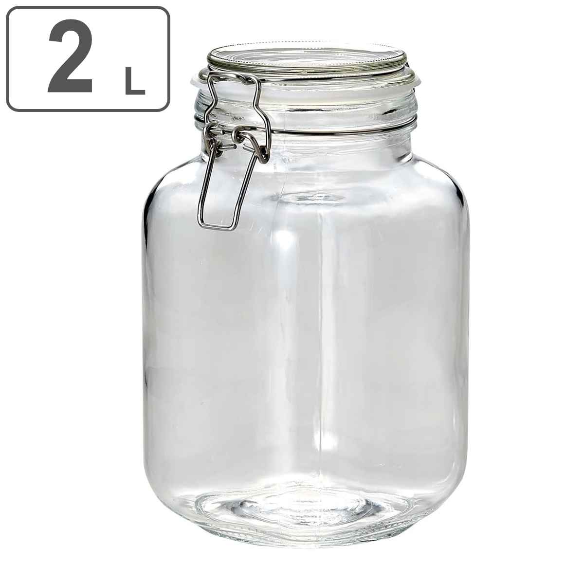 保存容器 2L ガラス製 角型保存ビン 