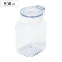 保存容器 500ml 上から中身が見えるワンプッシュキャニスター ( プラスチック 密閉 キャニスター 調味料入れ 調味料ケース 調味料容器 保存 容器 密閉容...