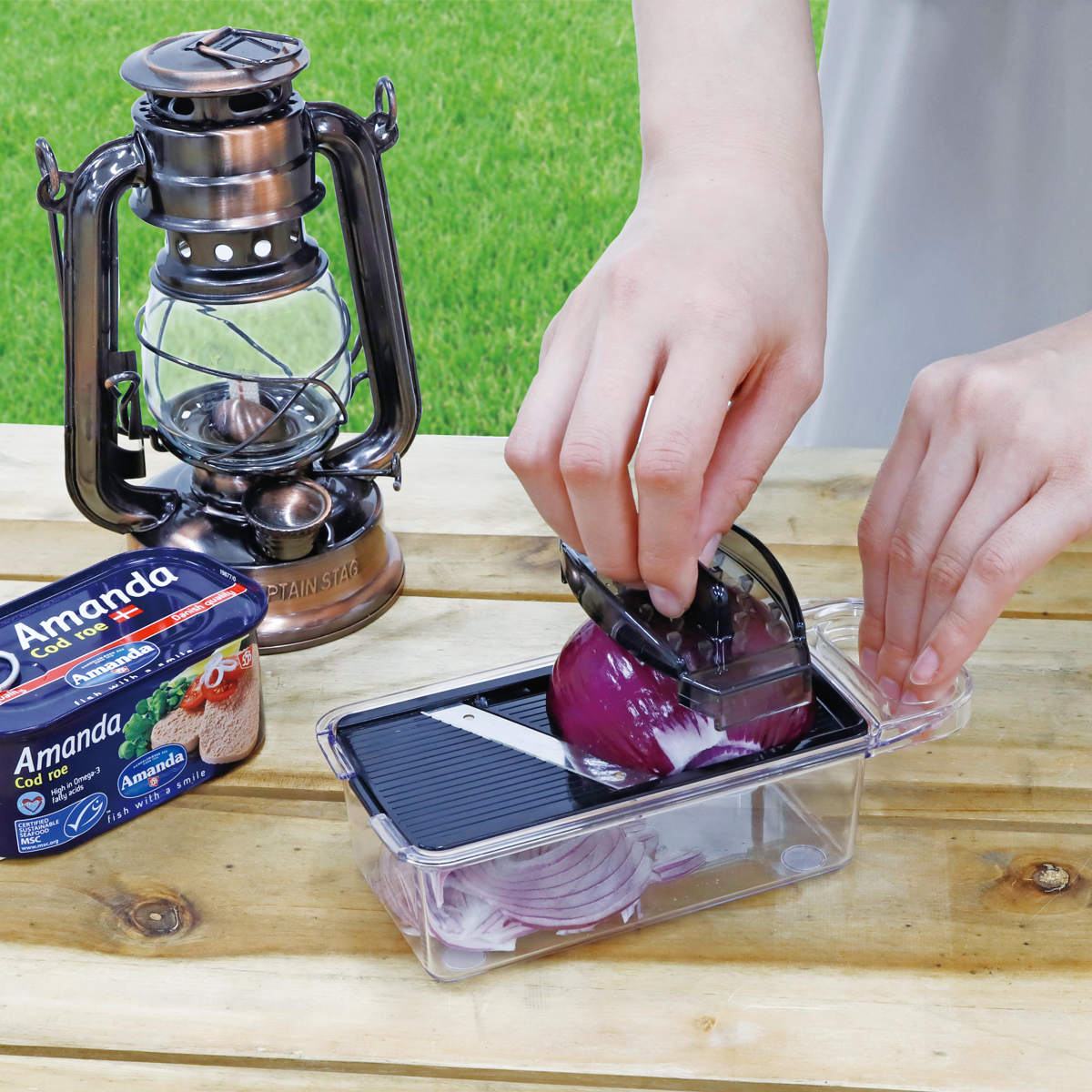 ミニ調理器セット キャプテンスタッグ （ CAPTAIN STAG スライサー セット 千切り おろし おろし器 3点セット 安全ホルダー 指ガード 千切り器 ケース付き 収納袋付き 日本製 ） livingut-10210372 リビングート 楽天市場店 サンプル画像2