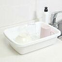 水切りラック キッチンスマイル 角型 水切りカゴ ( 水切りバスケット 水切りトレー ザル バット コンパクト プラスチック 日本製 洗い桶 食器 洗い 乾燥 ...