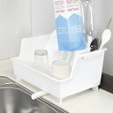 水切りかご キッチンメイト 水切りカゴ クリップ付 ( 水切りラック 水切りバスケット かご 日本製 水切りトレー プラスチック バスケット 皿洗い 乾燥 コンパクト シンク上 シンク横 洗い物 水回り 排水ノズル )