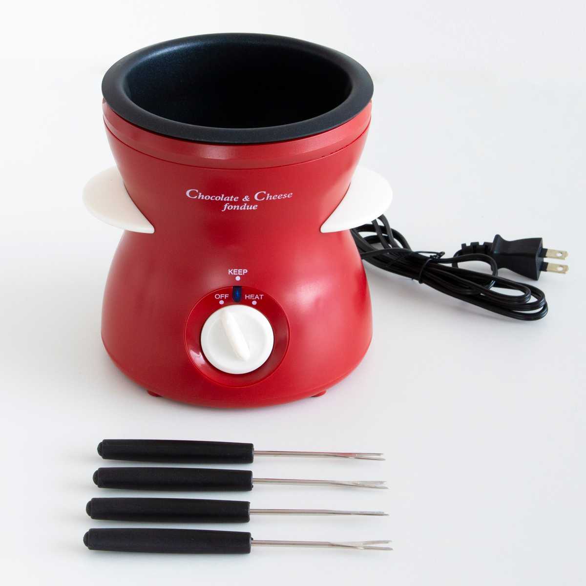 チョコフォンデュ鍋 リトルリッチ 電気式 350ml フォンデュフォーク付き （ フォンデュ鍋 チョコフォンデュ 調理器具 クリスマス 電気鍋 チョコレートフォンデュ 調理用品 ） 3