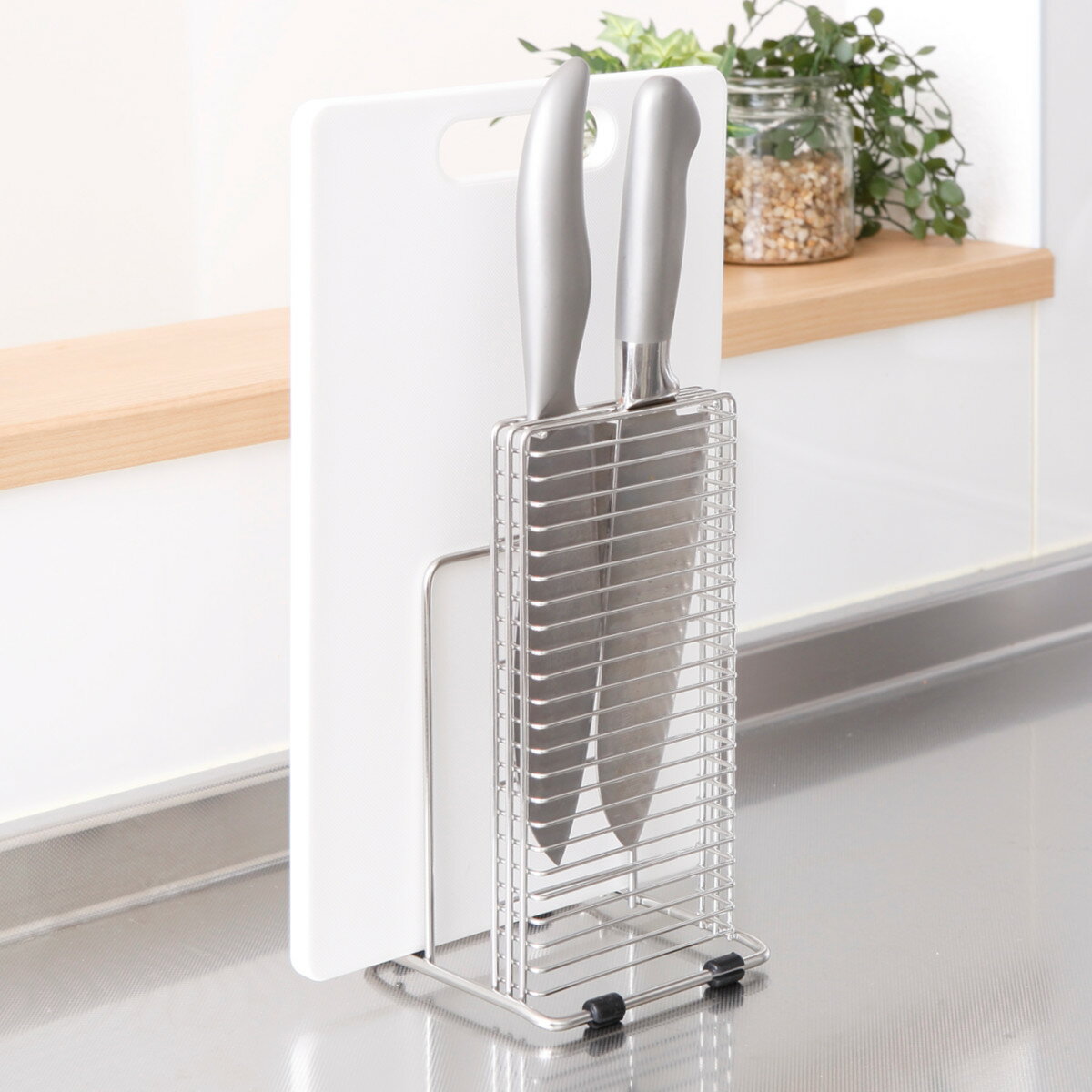 包丁スタンド まな板スタンド アットアクア ステンレス製 包丁まな板スタンド （ ステンレス 水切り 包..
