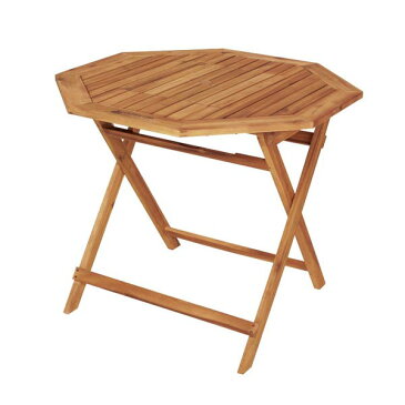 ガーデンテーブル　折りたたみテーブル　木製　8角形 （ 送料無料 木製台 テーブル アウトドア バーベキューテーブル 木製テーブル BBQ 机 天然木 ）