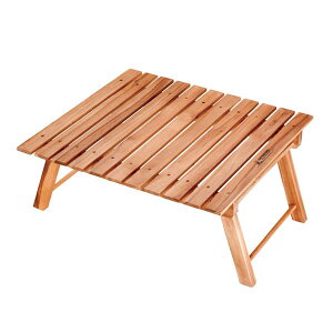 折りたたみテーブル　木製　ロータイプ　2〜3人用 （ ロールテーブル ピクニックテーブル 簡易テーブル ガーデンテーブル 折りたたみ 天然木 アウトドア レジャー ）