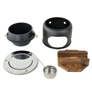 釜めしコンロ付セット ストロングマーブル懐石 1合炊 3個セット ( 送料無料 釜飯 コンロ付 釜戸飯 一合用 懐石料理 1合炊釜戸 一合用 1合用 1合用釜飯 お釜 調理用品 キッチン用品 卓上コンロ 炊き込みご飯 フッ素加工 )