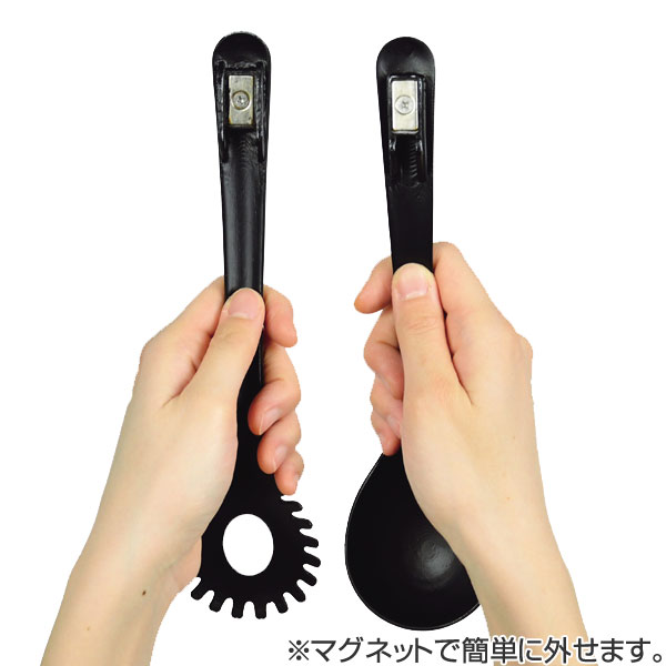 トング・お玉 鍋イノベーション マグネットトング 黒 食洗機対応 日本製 （ トング お玉 レードル キッチンツール 調理器具 キッチン用品 合体トング マグネット式 取り外し可能 菜箸 キッチン雑貨 調理雑貨 台所用品 ） livingut-10085528 リビングート 楽天市場店 サンプル画像3