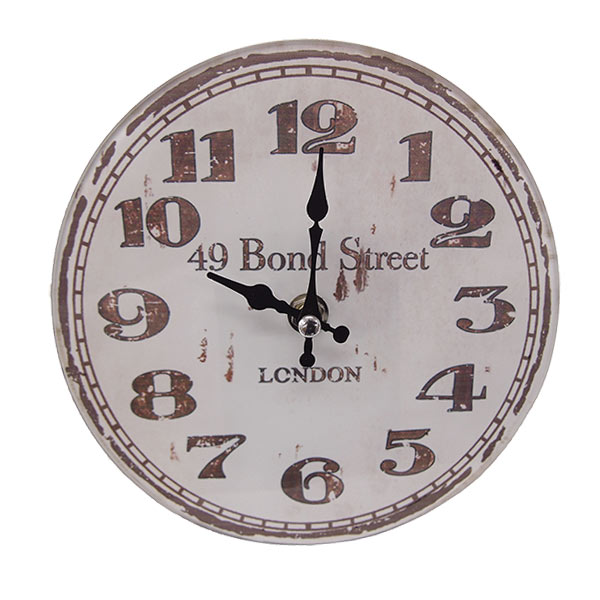 掛け時計 置き時計 卓上ガラス時計 ROUND 17cm BondStreet London ロンドン （ アナログ 時計 壁掛け時計 インテリア 雑貨 おしゃれ 掛時計 とけい クロック ガラス 置掛兼用 卓上 置き掛け ウォールクロック ）