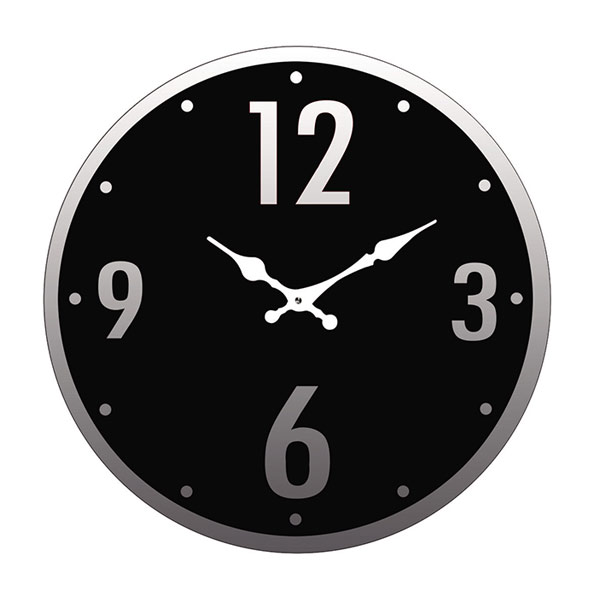 掛け時計 置き時計 卓上ガラス時計 ROUND 17cm Simple シンプル1 ブラック （ アナログ 時計 壁掛け時計 インテリア 雑貨 おしゃれ 掛時計 とけい クロック ガラス 置掛兼用 卓上 置き掛け ウォールクロック ）