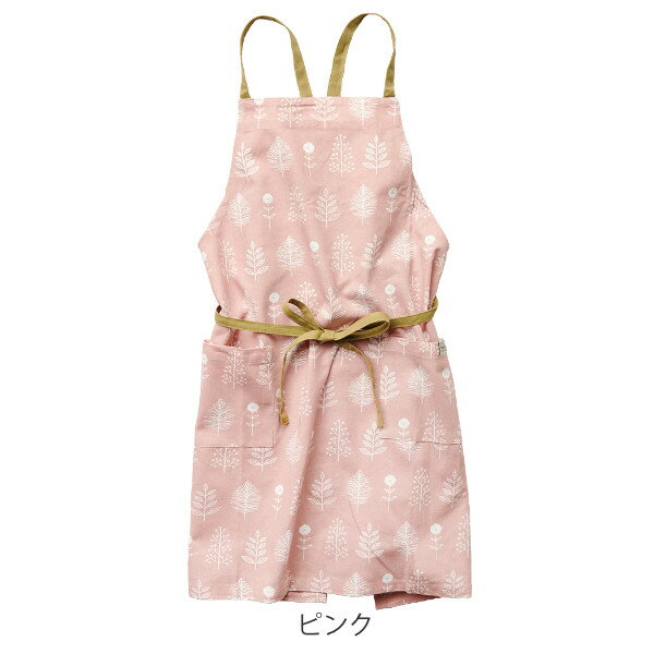 エプロン 花柄 エリン 綿100％ （ キッチンエプロン 台所エプロン カフェエプロン クロスエプロン ポケット付き おしゃれ 大人用 綿 コットン 100％ キッチン用品 ）