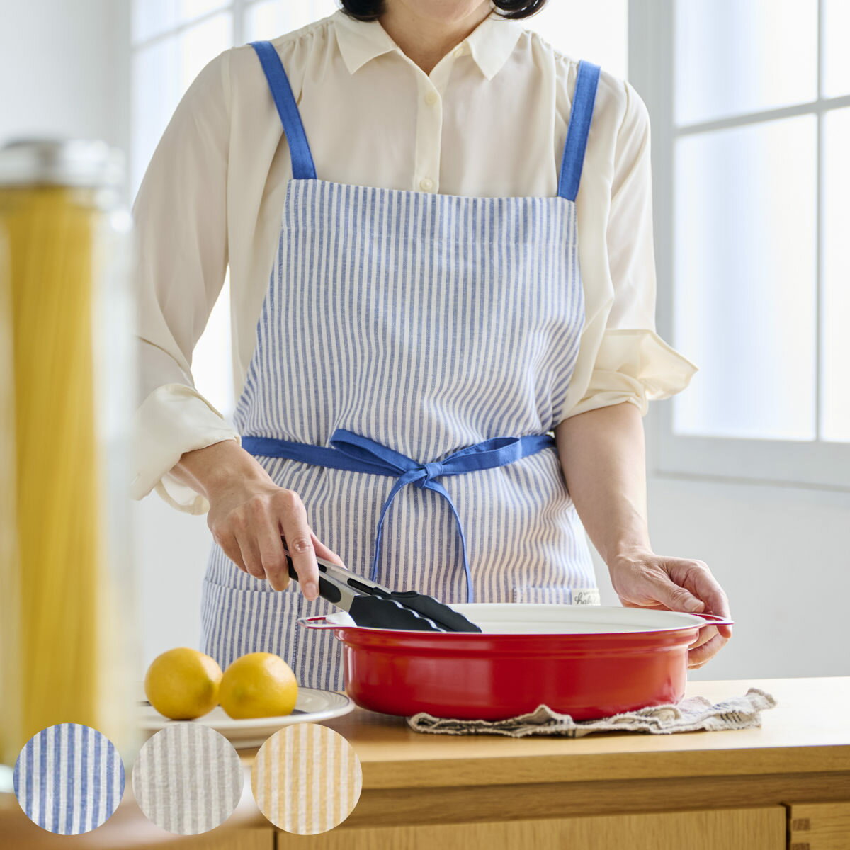 stanley & sons エプロン　丈68cm　ピンストライプ　インディゴ 楽天市場】Ping（エプロン｜エプロン・三角巾）：配膳用品・キッチン
