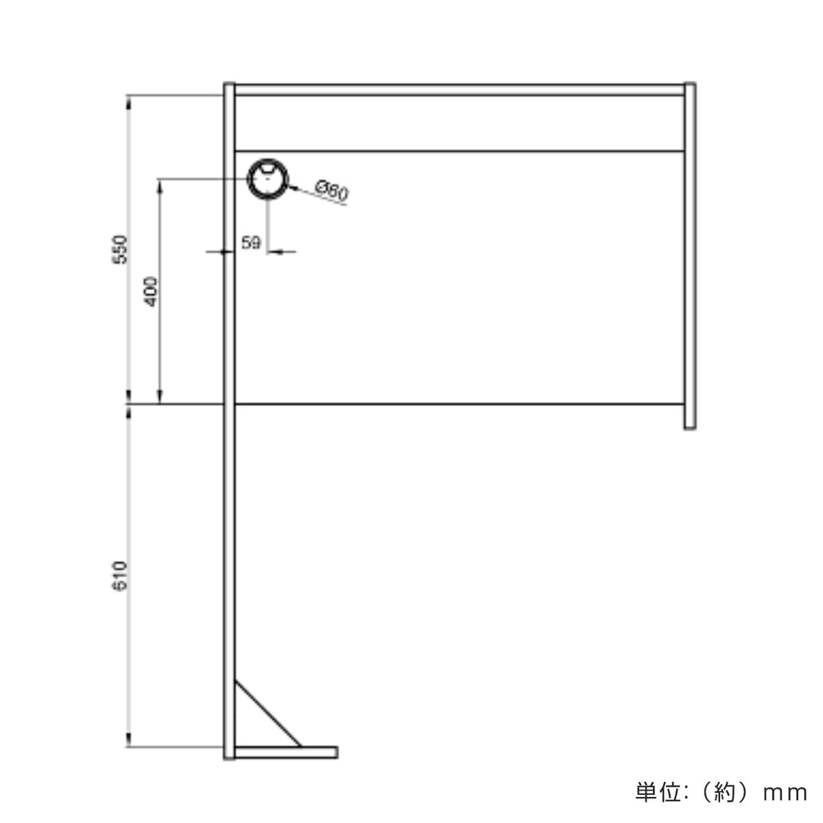 パーソナルブース 幅83.6cm 配線穴付き fuoco ( 法人限定 集中 スペース ブース 机 個別 ワークスペース パーテーション コンパクト 配線用切り欠き セミクローズ パーソナル テレワーク 在宅ワーク オフィスデスク デスク ) [3]