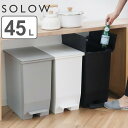 【レビュー特典付き】 ゴミ箱 45L SOLOW ペダルオープンスリム （ ごみ箱 45リットル ソロウ ペダル式 ふた付き 両開…