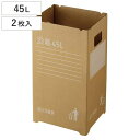 ゴミ箱 45L 2枚入 段ボールゴミ箱 組み立て式 ( LH17669 ごみ箱 45リットル ダンボール 簡易ゴミ箱 折りたたみ 大容量 使い捨て イベント 分別 簡単 軽い 大きい 軽量 アウトドア エコ )