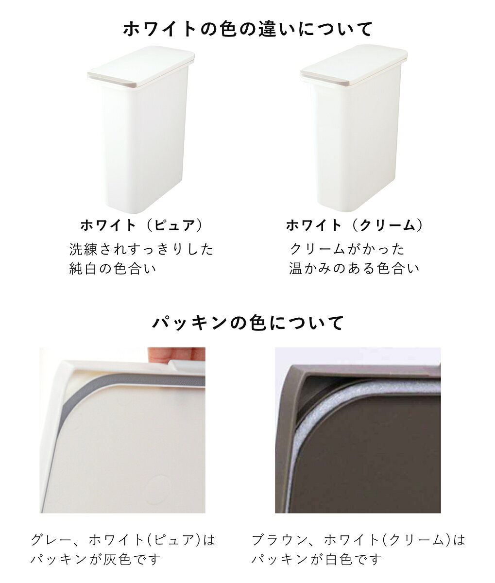 ゴミ箱 パッキン付き 20L 防臭 スリム （ ごみ箱 20リットル 臭わない 中蓋 プッシュ ふた付き パッキン おむつ 介護用 縦型 省スペース 中ふた プラスチック製 分別 無地 生ゴミ 入れ 日本製 約 幅 20cm ） livingut-10109543 リビングート 楽天市場店 サンプル画像3
