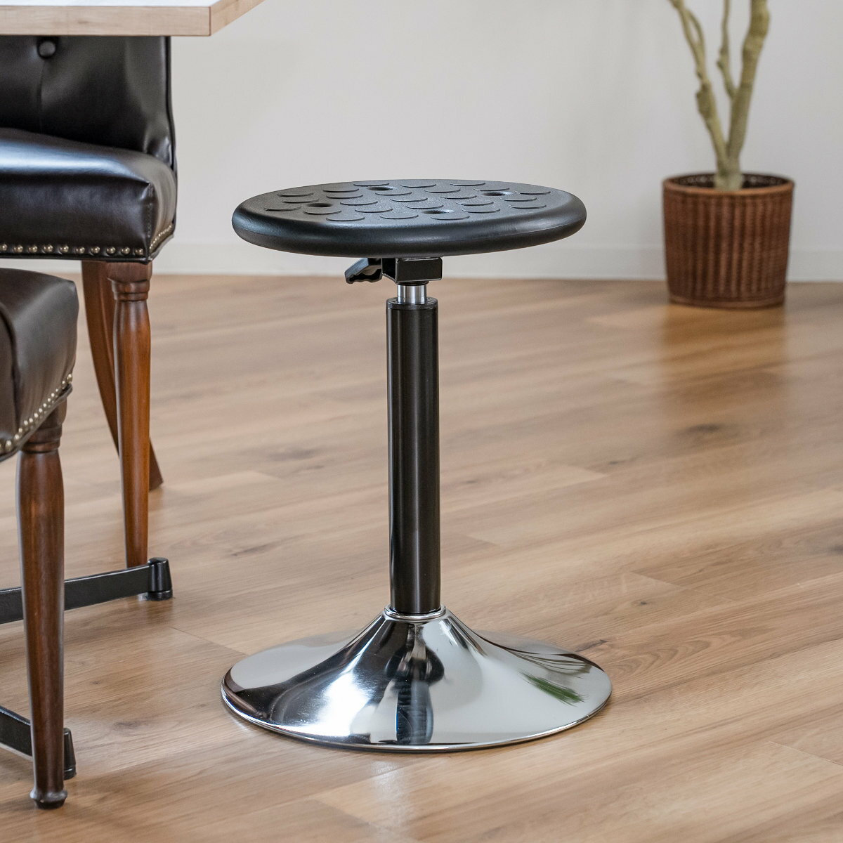 スツール 丸 昇降 回転 座面高43〜61.8cm （ 椅子 チェア いす バーチェア カウンターチェア ハイチェア 高さ調節 完成品 日本製 スチール パイプ 背もたれなし レバー式 360度 回る 昇降式 ）