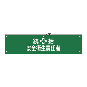 腕章 「統括 安全衛生責任者」 軟質塩ビ製 9×36cm ( カラー腕章 カラー 統括安全衛生責任者 責任者 安全用品 安全グッズ 注意喚起 ピン 安全ピン付き )