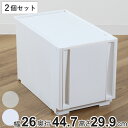 収納ケース 同色2個セット コンビネーションケース スリムL 2630 幅26×奥行44.7×高さ29.9cm ( 収納ボックス 引き出し 約 奥行45 収納 クローゼット 日本製 積み重ね 衣装ケース 衣類収納 プラスチック ホワイト ケース おしゃれ )