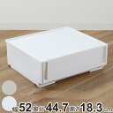 収納ケース コンビネーションケース ワイドS 5218 幅52×奥行44.7×高さ18.3cm ( 収納ボックス 衣装ケース 引き出し 約 奥行45 収納 クローゼット 積み重ね 衣類収納 プラスチック ホワイト 洋服 衣類 ケース おしゃれ 日本製 )