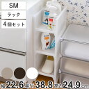 ラック SM 幅22.6×奥行38.8×高さ24.9cm e-ラック すきま収納 同色4個セット ( 収納ラック ペットボトル 収納 キッチンストッカー すき間...