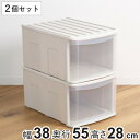 収納ケース シンクセルト 2個セット 引き出し SD ( 幅38×奥行55×高さ28cm 収納 衣装ケース 衣類 積み重ね クローゼット収納 深型 押し入れ 日...