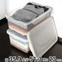 収納ケース 幅35.9×奥行51.3×高さ23cm フタ付き プラスチック 収納ボックス ( クローゼット収納 ベッド下 ふた付き 収納 衣装ケース 衣類収納 日本製 洋服収納 キッチンストッカー ストッカー 取っ手付き )