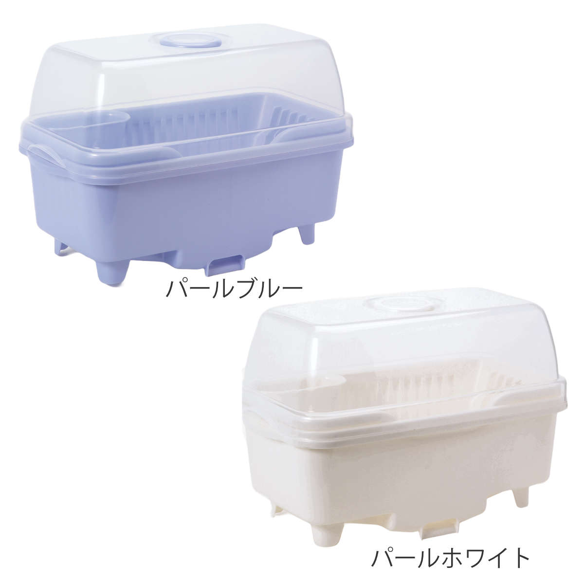 水切りカゴ 皿立て 水切り 流 フード付 中サイズ （ 水切りラック 水切りかご 洗い桶 シンク上 水切りバスケット フード付き フタ付き 蓋 カバー 洗い物 食器 洗い 収納 乾燥 ラック 水が流れる スリム コンパクト カトラリー ） livingut-10218133 リビングート 楽天市場店 サンプル画像2