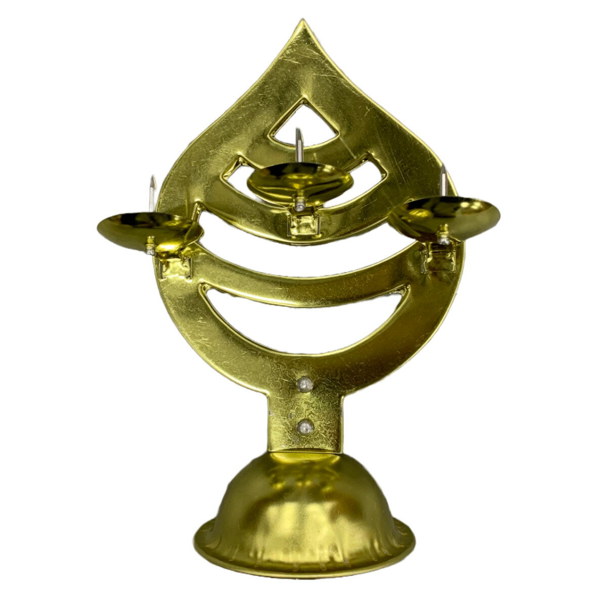 ローソク立て 三燈台 神具 神棚 ( 日本製 灯明 明かり 飾り ろうそくたて ろうそく ローソク立 神具用品 金 引っ越し 模様替え )