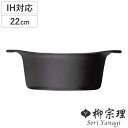柳宗理 鉄鍋 22cm IH対応 深型 南部鉄器 ( ガス火対応 南部鉄鍋 鉄製 両手鍋 深型鍋 日本製 22センチ 両手なべ 鍋 なべ 鉄フライパン 鉄鋳物 鉄器 鉄製調理器具 )
