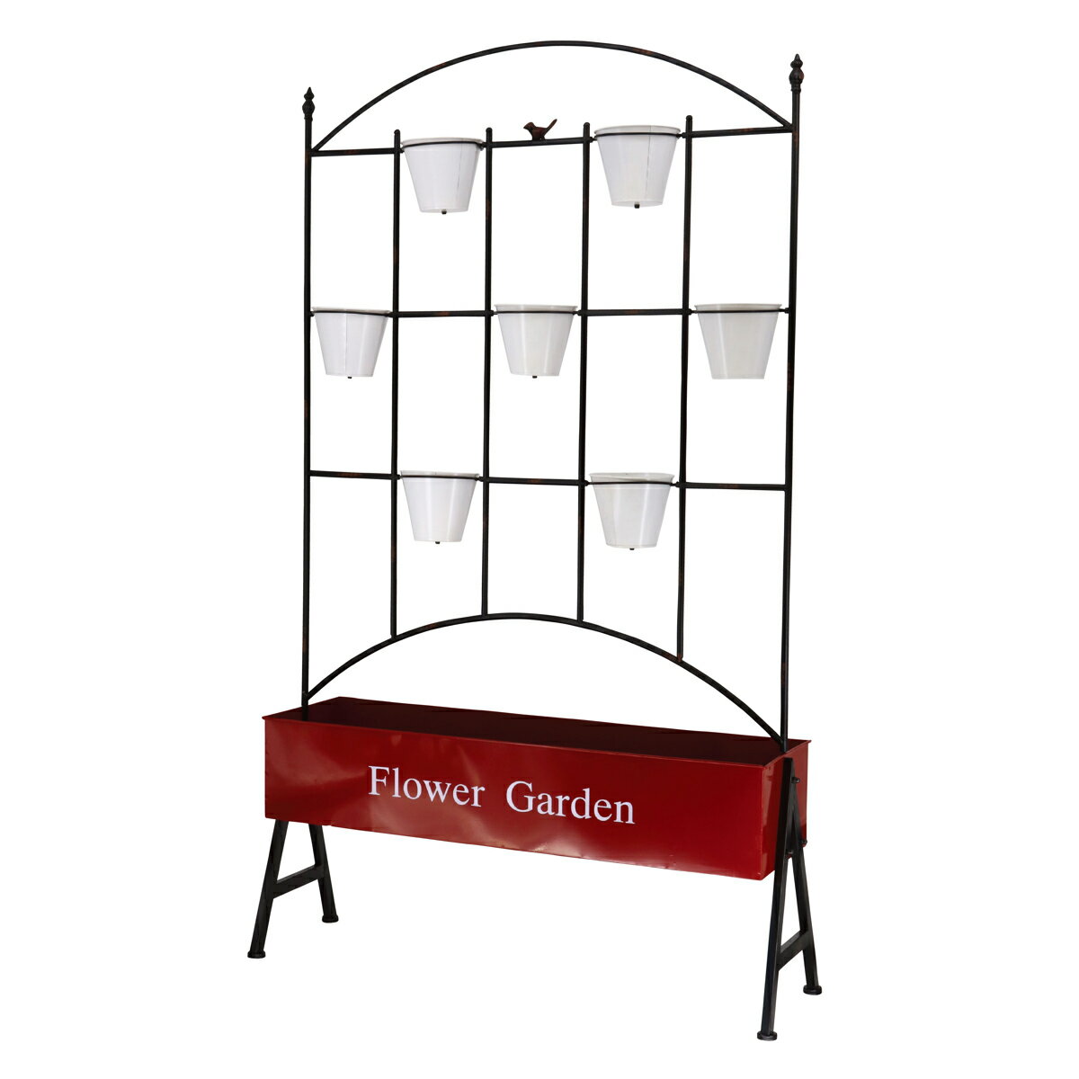 フラワーワゴン トレリスプランター （ フラワースタンド ワゴン 花台 フラワーラック プランタースタ..