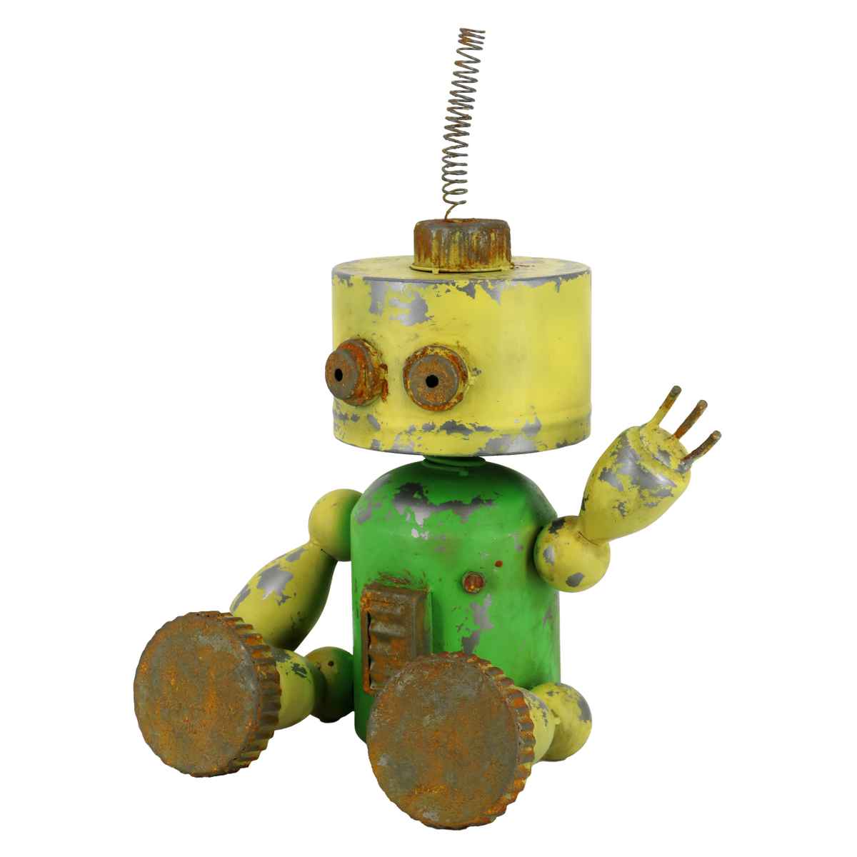 Rakuten - オーナメント ロボット 黄 （ 置物 オブジェ ガーデンオーナメント 庭 インテリア 雑貨 屋外 ガーデン雑貨 園芸 ガーデンインテリア ）