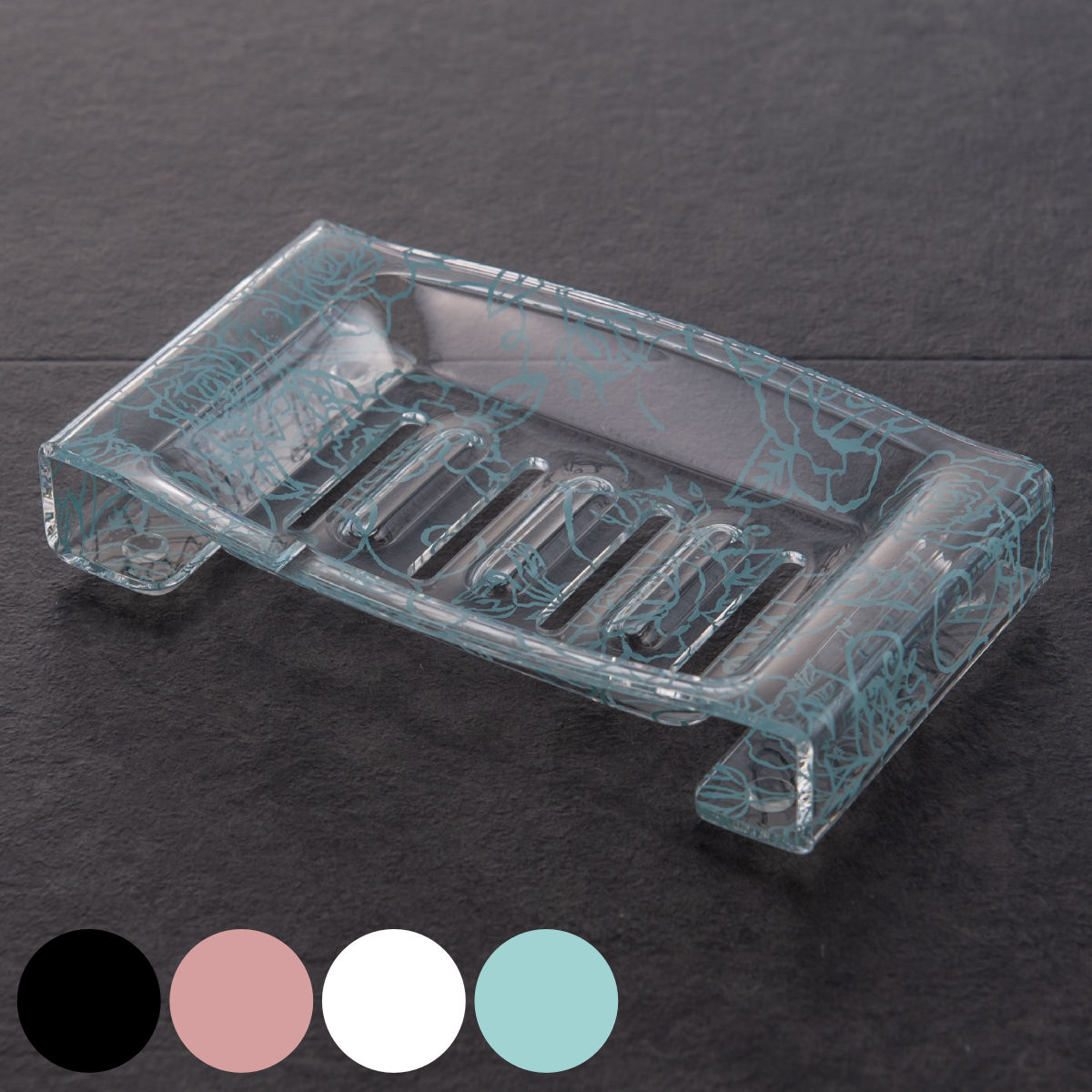 石鹸置き 石けん置き クリアローズ ソープディッシュ バス用 （ 石鹸皿 石けん皿 洗面用品 石鹸ホルダー ソープトレー ソープトレイ 洗面収納 石鹸トレー 浴室 収納 バス用品 浴室収納 ）