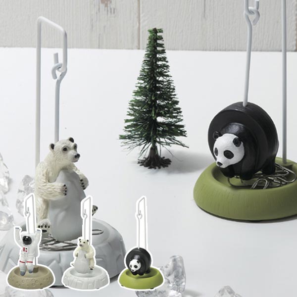 クリップホルダー アストロノーツ シロクマ パンダ ( ペン立て デスク収納 収納 スタンド 小物立て アニマル 動物 文具 セトクラフト かわいい おしゃれ ...