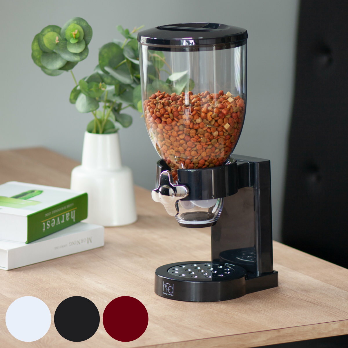 フードストッカー ペット ポップンディスペンサー 保存 大容量 ( フードディスペンサー シリアルサーバー ストッカー ドッグフード入れ 3.5L 保存容器 ペ...