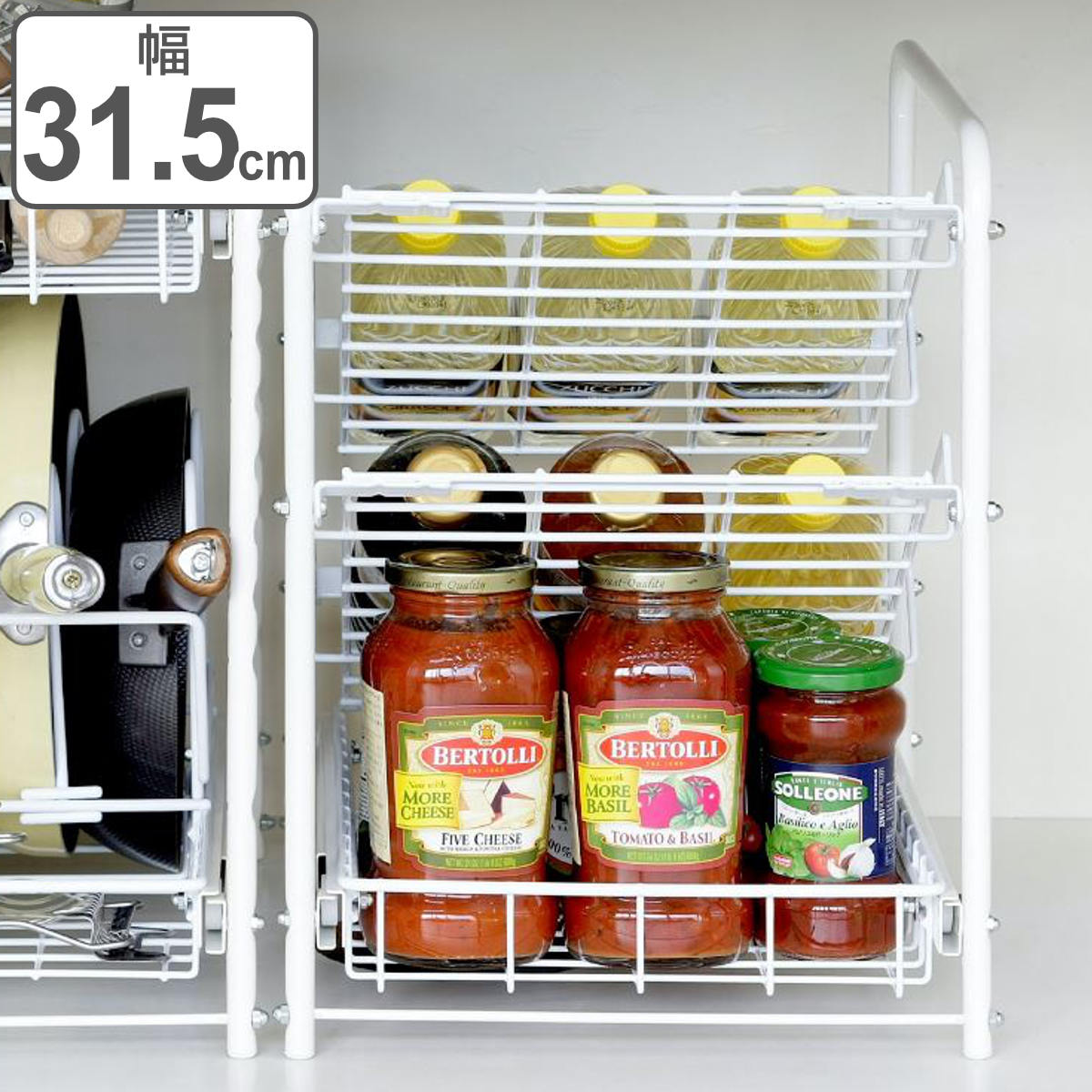 シンク下収納 シンク下有効活用ラック ななめ棚30 （ 幅31.5cm 日本製 シンク下ラック 収納ラック スライドラック シンク下収納棚 引き出し 引出し 収納棚 シンク下 スライド ラック 棚 洗面台下 流し台下 コンロ下 キッチン 収納 ）