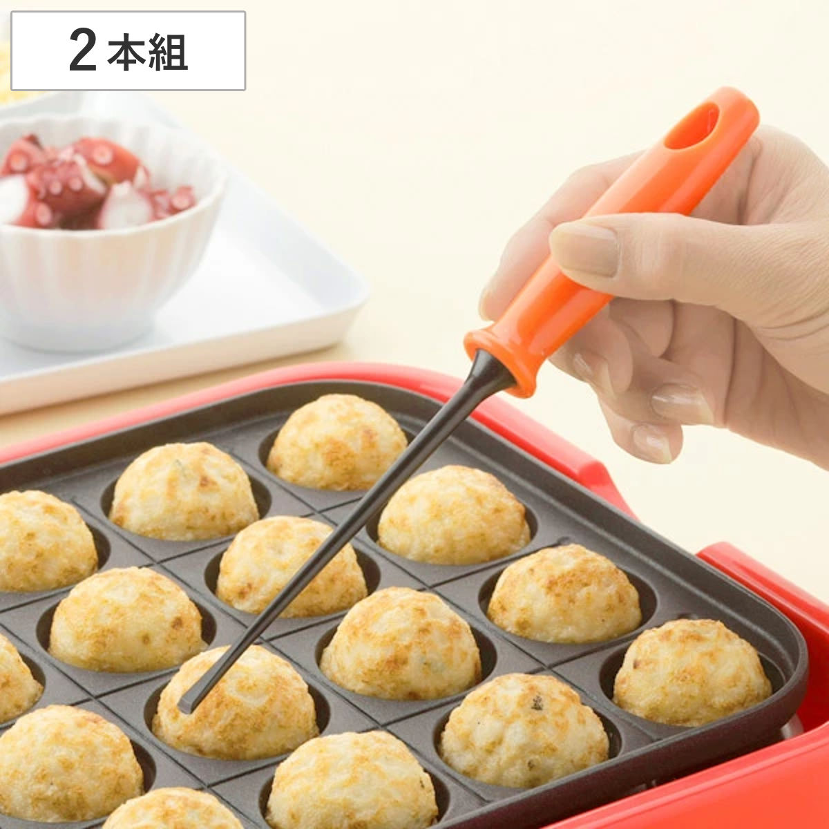 たこ焼きピック たこ焼き器をキズつけにくい 平型たこピック 2本組 ナイロン製 （ タコ焼きピック  ...