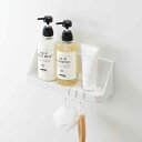 収納 お風呂 マグネット 2WAYバスラック Lサイズ ( バスラック お風呂収納 棚 ラック シェルフ L バスグッズ フック付 タオルバー 浴室 壁掛け 壁...