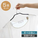 すべらないハンガー ジャケットハンガー 42cm クリップ付 5本セット ( 衣類収納 洋服ハンガー ジャケット ハンガー スーツ クリップ すべり落ちにくいハ...