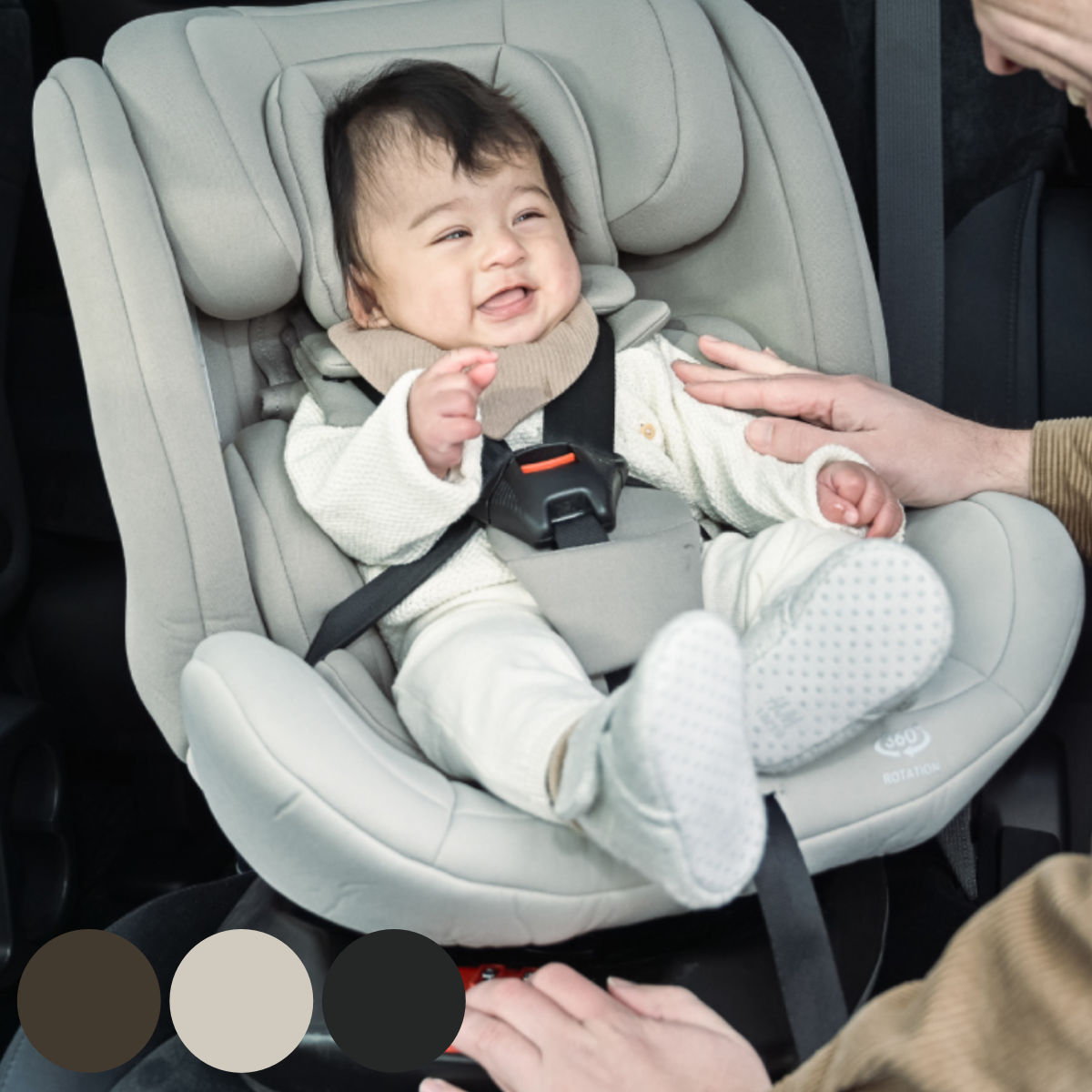 チャイルドシート ISOFIX 回転式 身長 40cm~150cm 対応 リクライニング付き ( 新安全基準R129適合 新生児 360度回転 0歳~11歳 長く使える 洗える ベビーシート ジュニアシート ロングユース ベビー 赤ちゃん 簡単取付 シンプル )