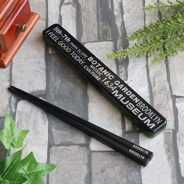 箸箱セット 抗菌 19.5cm 箸 箸箱 音の鳴らない ブルックリン ( 食洗機対応 お箸 はし箱 カトラリー セット AG 銀 食洗機OK 19.5センチ 音...