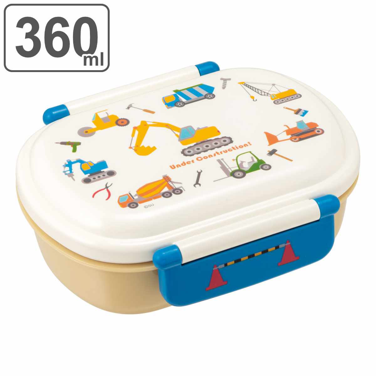 弁当箱 1段 360ml 抗菌 ふわっと はたらくクルマ ( 食洗機対応 レンジ対応 お弁当箱 ランチボックス 銀 AG キッズ 車 食洗機OK レンジOK お...