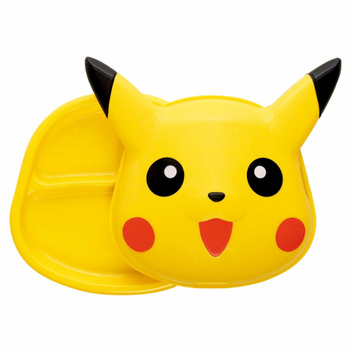 ランチプレート フタ付き 27.5cm ポケットモンスター おうちで食べるお弁当箱 プラスチック （ 電子レンジ対応 日本製 ランチ皿 仕切り皿 作り置き 仕切り付き ふた付き ポケモン かわいい 国産 ピカチュウ ）のサムネイル