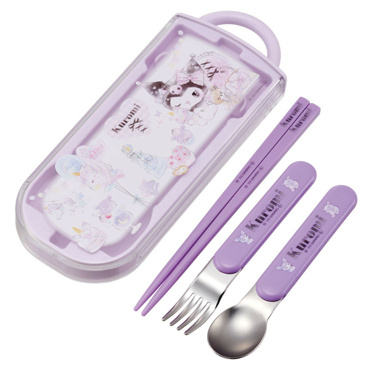 トリオセット 抗菌食洗対応トリオセット クロミ23 （ クロミ 食洗機対応 カトラリーセット お箸 AG 銀 抗菌 子供 日本製 食洗機OK カトラリー お弁当 弁当 幼稚園 保育園 給食 キッズ ）のサムネイル