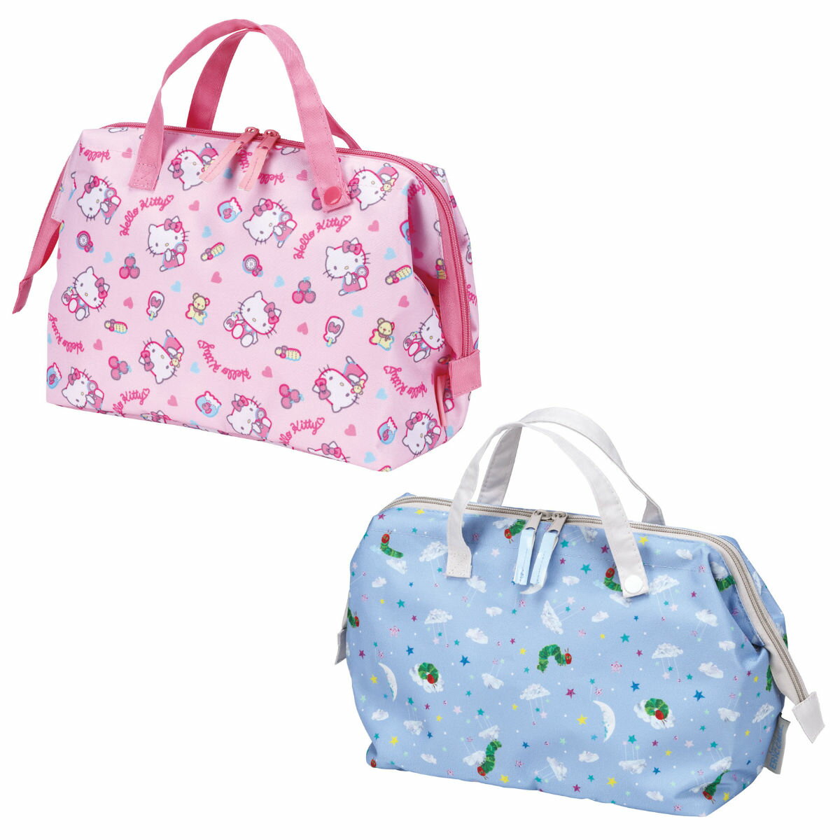 おむつケース がま口 おむつポーチ ファスナー付き キャラクター ( ハローキティー はらぺこあおむし ポーチ バッグ おむつ オムツ 持ち運び 大容量 おしり...