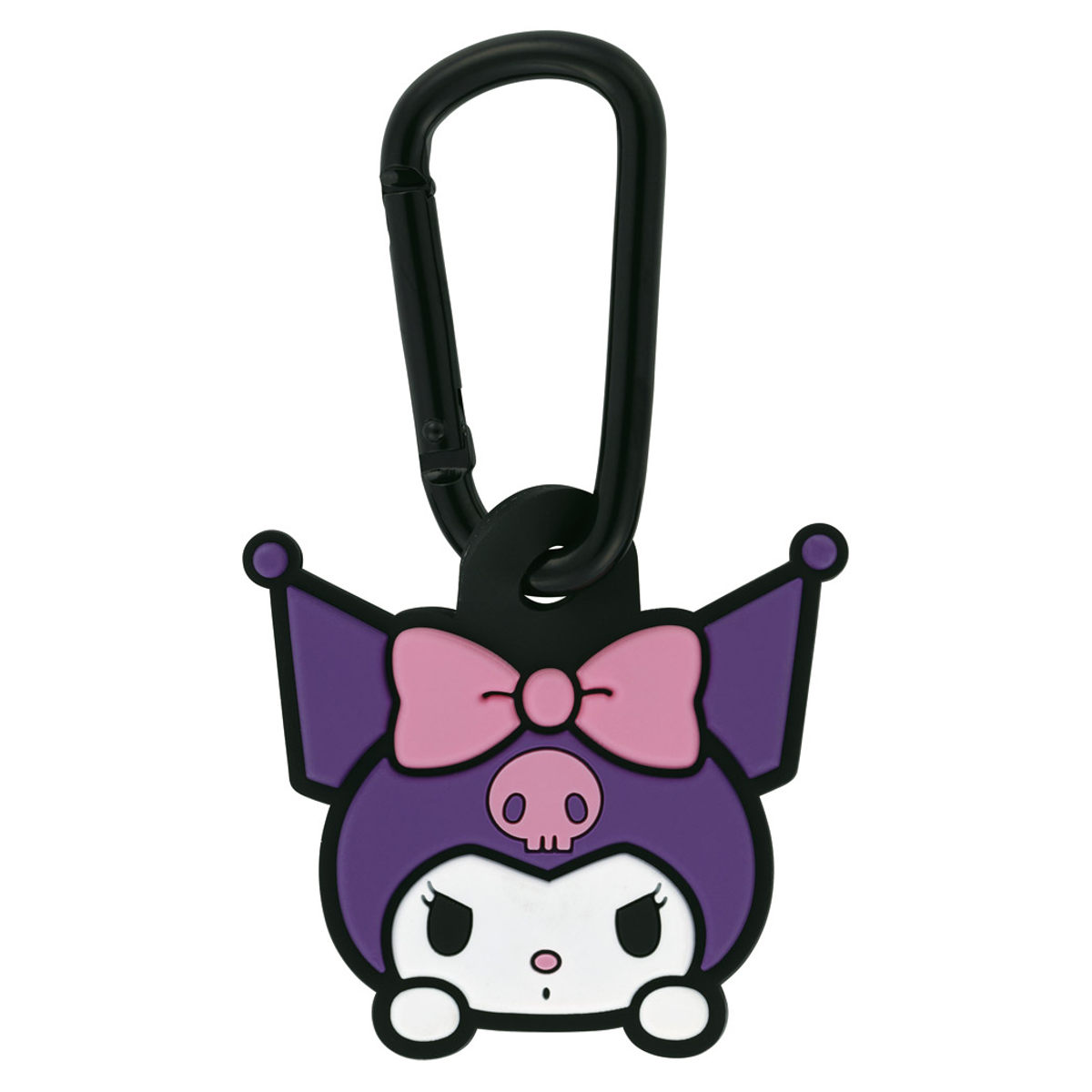 キーホルダー ラバーマスコット付き カラビナ クロミ ( マイメロ サンリオ 目印 紛失防止 フック マスコット 子供 キッズ 通学 バッグ リュック キーフッ...