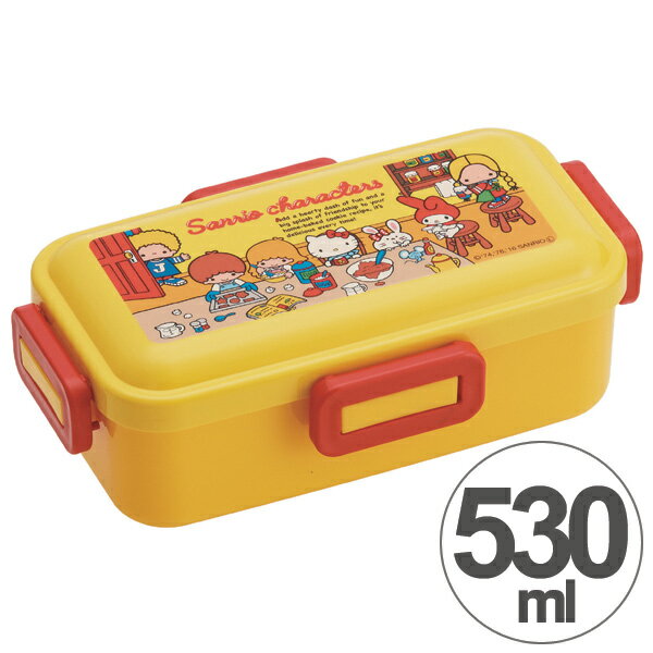 お弁当箱 サンリオ キャラクターズ70s ふんわり弁当箱 1段 530ml （ 弁当箱 ランチボックス ドーム型 仕切り付 食洗機対応 4点ロック式 スリム ふわっと弁当箱 キティ KITTY サンリオ ）のサムネイル
