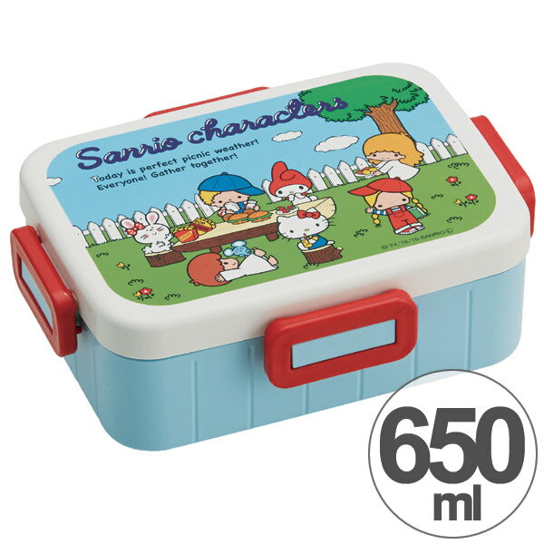 ■在庫限り・入荷なし■ お弁当箱 サンリオ キャラクターズ70s 4点ロックランチボックス 1段 650ml キャラクター （ 食洗機対応 弁当箱 4点ロック式 子供用お弁当箱 仕切り付 キティ KITTY サンリオ ）のサムネイル
