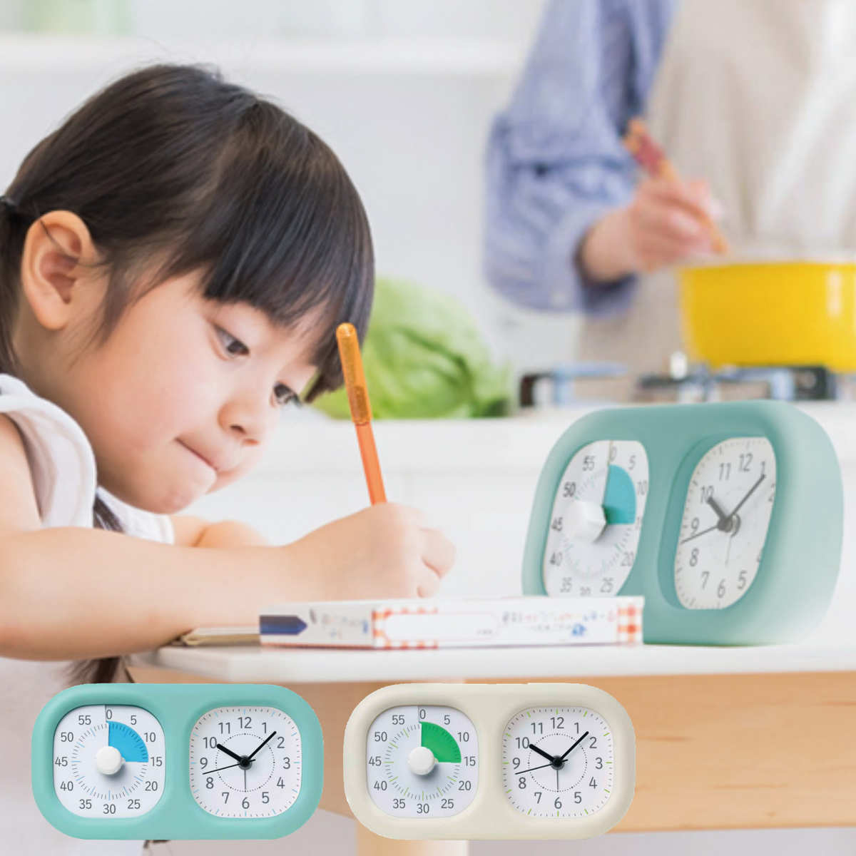 勉強タイマー トキ・サポ 時っ感タイマー 時計プラス （ 学習タイマー 視覚タイマー タイマー 目覚まし時計 子ども 60分 1時間 静音 コンパクト スヌーズ機能 簡単操作 集中力アップ 家庭学習 タイマー式勉強法 ）のサムネイル