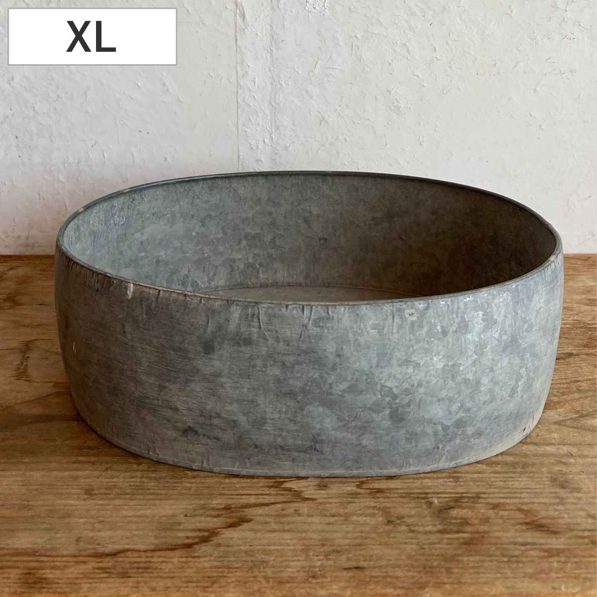 鉢 ブリキプランター オーバル XL （ 植木鉢 プランター プラントポット 植物用ポット 鉢カバー ブリキ鉢 植物 花 ドライフラワー 観葉植物 多肉植物 園芸 インテリア ブリキ 楕円 底穴 ）