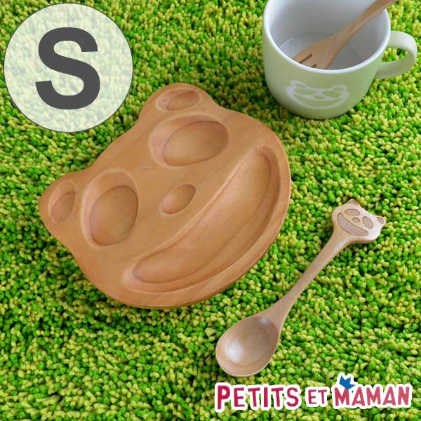 プチトレイ プチママン 木製 ランチプレート S 子供 パンダ ( ミニプレート プチトレー トレイ 木製食器 お皿 食器 キッズ用食器 子供用食器 子ども用 ...
